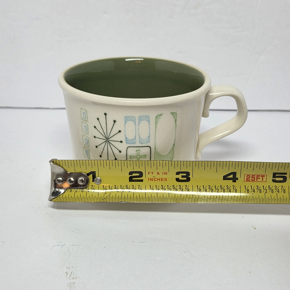 Atomic Starburst Pattern MCM Set Of 4 Coffee Or Tea Cups 1960s - Picture 6 of 8